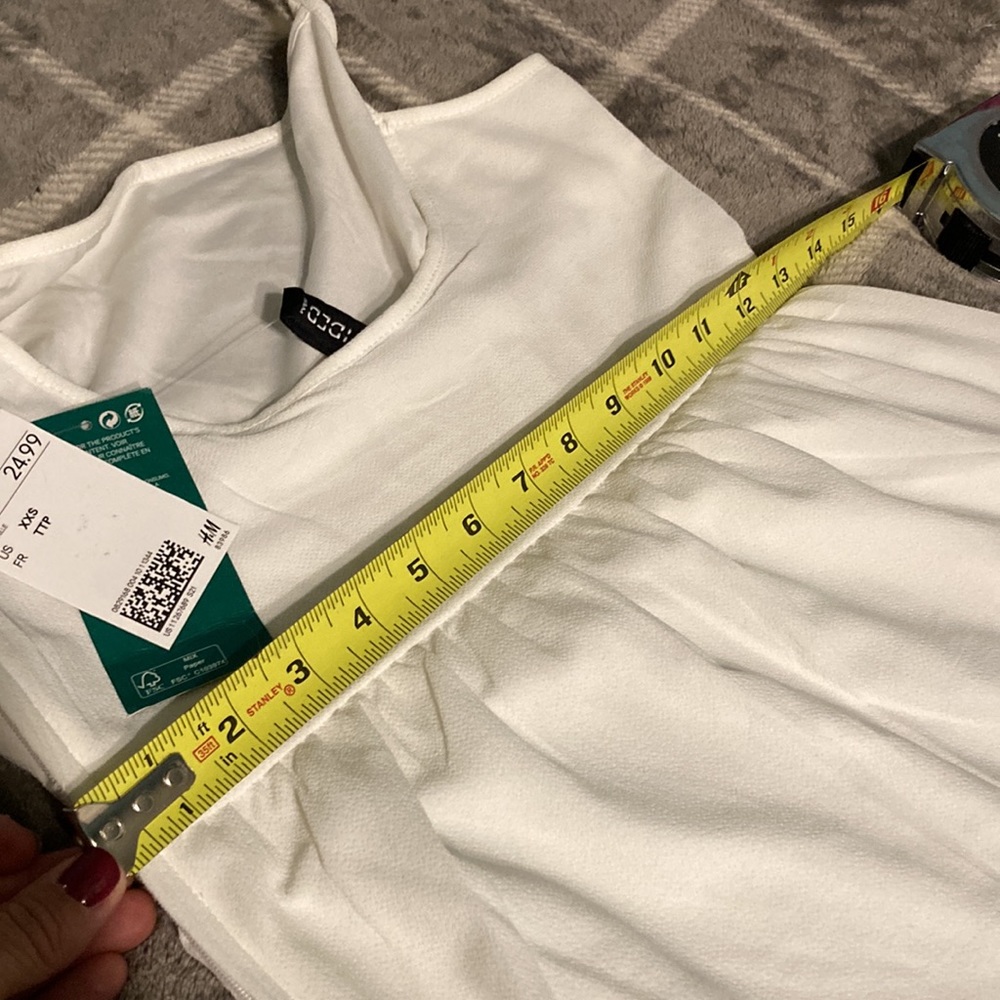 H&M Conscious floor white maxi dress spaghetti straps  XXS - Picture 4 of 5